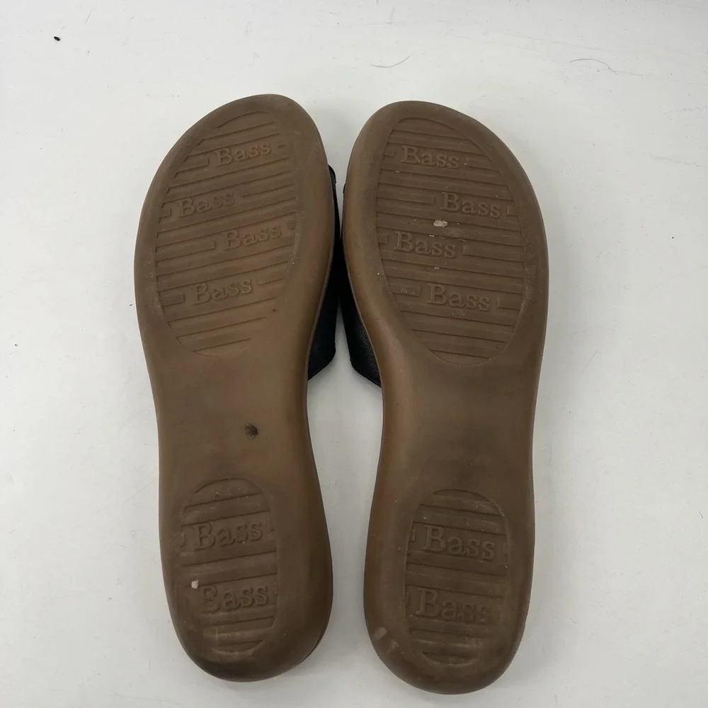 Vintage GH Bass Sunjuns Sandals Women Size 9 Black Classic Leather Comfort